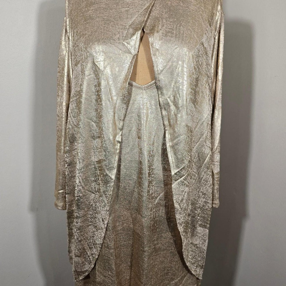 Roaman's metallic gold layered top size 34/36 4X